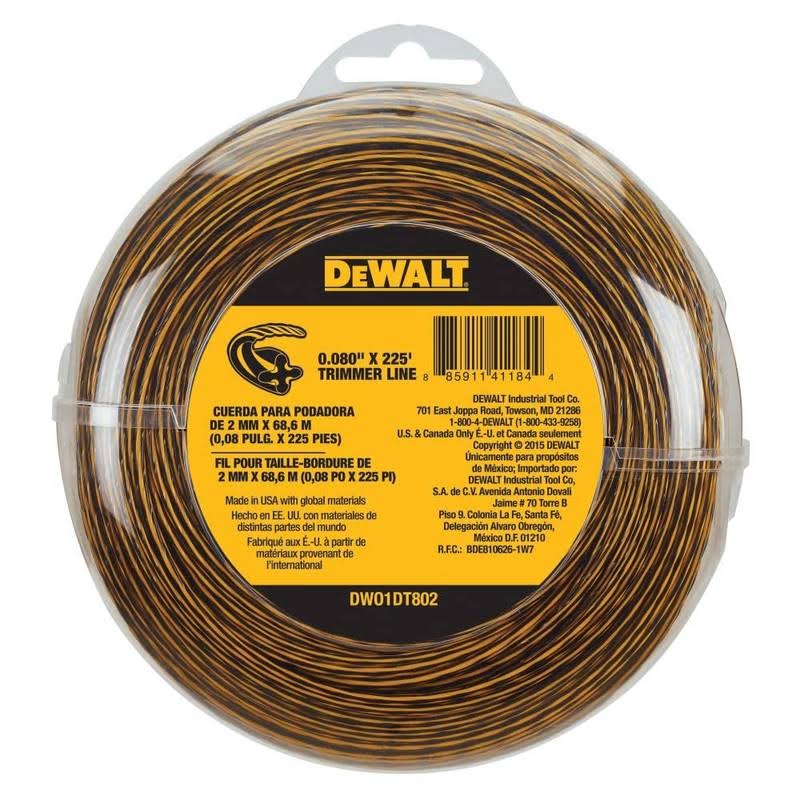 DeWalt DWO1DT802 String Trimmer Line 225-Feet by 0.080-Inch