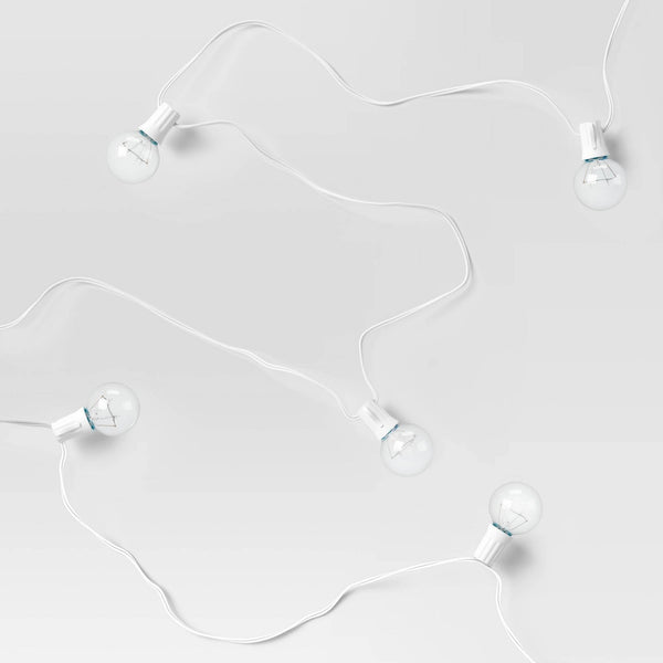 20ct Incandescent Outdoor String Lights G40 Clear Bulbs - White Wire - Room Essentials
